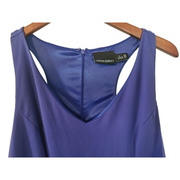 Cynthia Rowley | Blue Color Block Racerback Stretch Tank Dress, Size L (10-12) - Picture 5 of 6